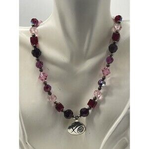 Emily Ray Swarovski Crystal Sterling Silver XO Pendant Necklace